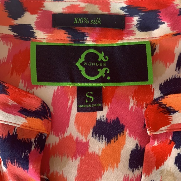 C WONDER | Colorful Silk Blouse • Small - Picture 3 of 3